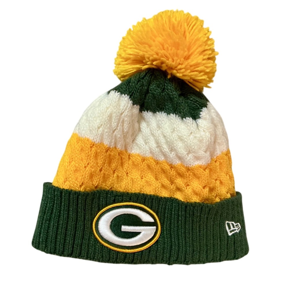 NWOT‎ New Era Green Bay Packers Logo Knit Pom Pom Beanie NFL Football Licensed